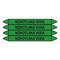 Značení potrubí, nízkotlaká voda,4 ks, 250 × 26 mm
